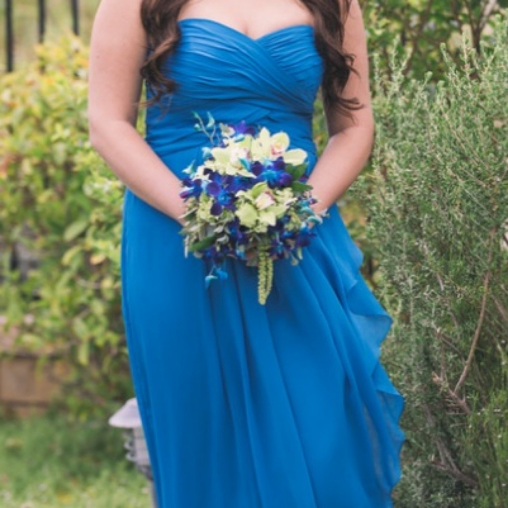 Crinkle Chiffon Dress with Cascade Skirt